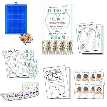 Amazon Com Epic Baby Shower Game Bundle 24 Guests 7 Popular