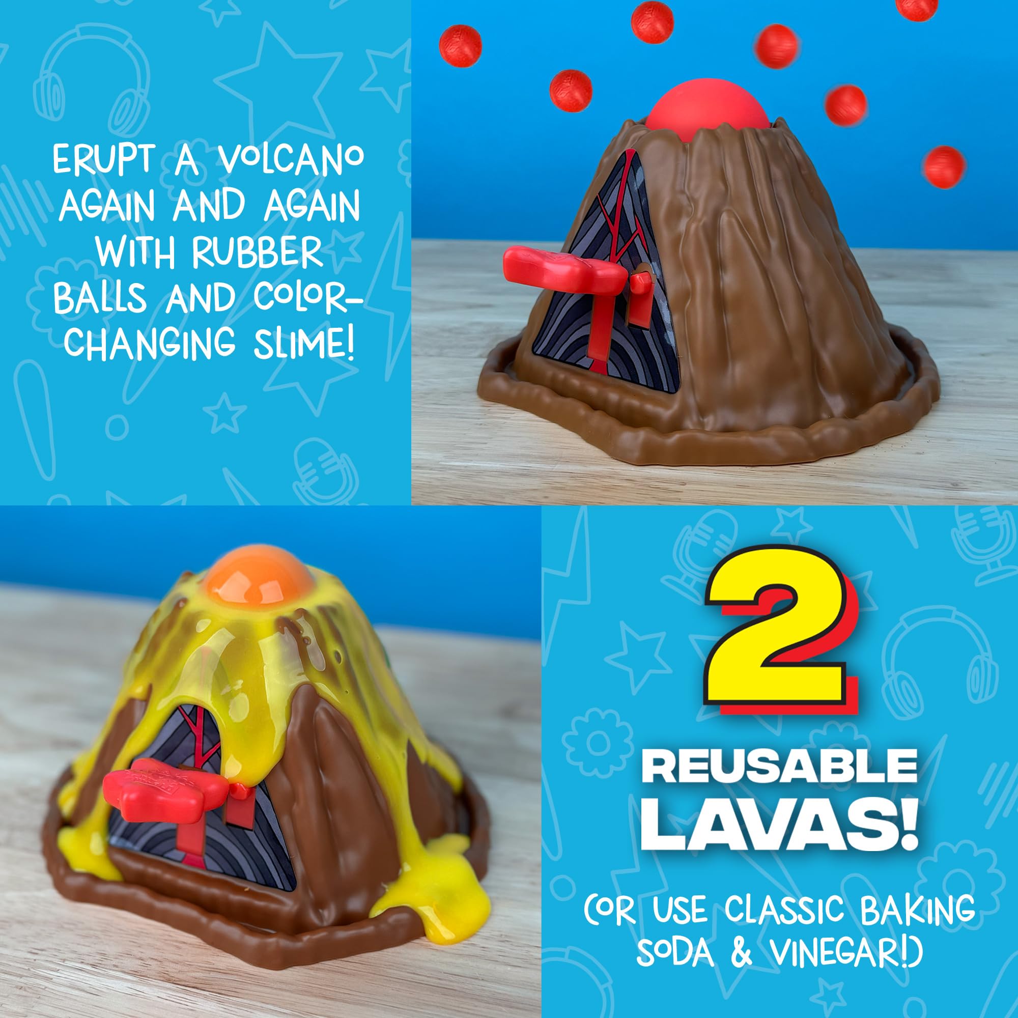 Wow in The World Everlasting Volcano | Erupt Your Volcano Again & Again, Slime Lava, Rubber Lava Rocks, Companion Audio Content, Bonus Reusable Science Tool, STEM Toy for Kids 4+ by Thames & Kosmos