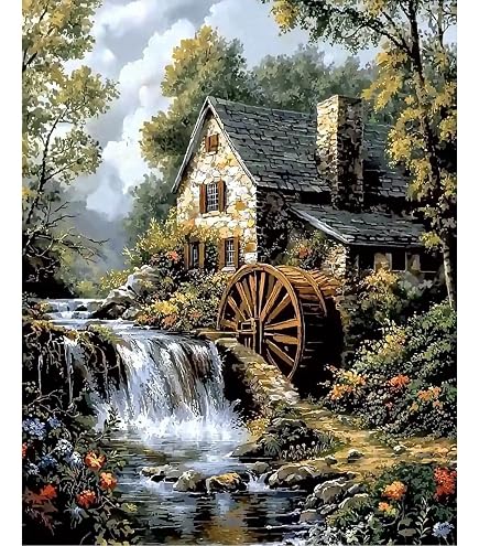 TISHIRON Pintura de bricolaje por números, pintura colorida de montaña por números para adultos, pintura abstracta para adultos por números para niños sobre lienzo, pintura de flores por números para TISHIRON Pintura de bricolaje por números, pintura colorida de montaña por números para adultos, pintura abstracta para adultos por números para niños sobre lienzo, pintura de flores por números para
