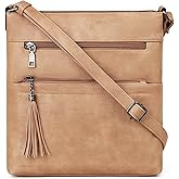 MASINTOR Crossbody Purses for Women, Multi Pocket Casual Crossbody Bag, Adjustable Strap Shoulder Bag with Tassel