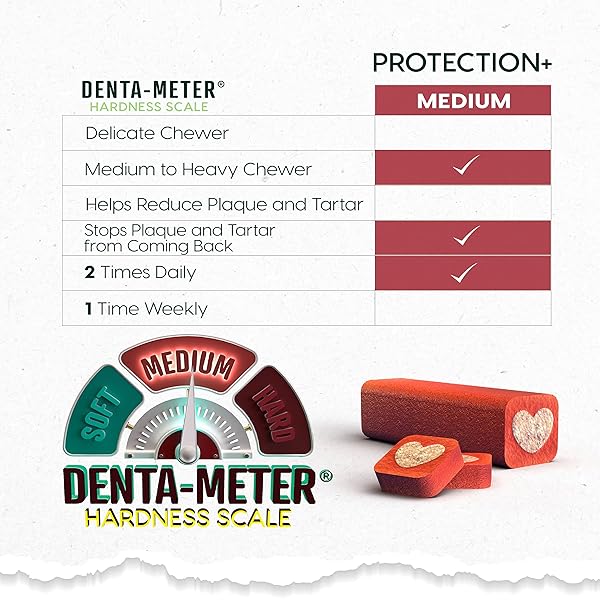ARK NATURALS PROTECTION PLUS BRUSHLESS TOOTHPASTE FOR MEDIUM BREEDS, 18 OZ BAG, DOG DENTAL CHEW WITH TOOTHPASTE CENTER, PREVENT PLAQUE & TARTAR, FRESHEN BREATH