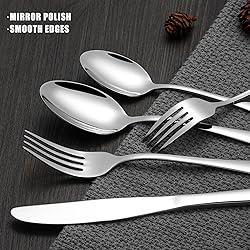 60 Piece Silverware Set for 12, Stainless Steel