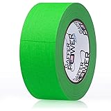 REAL Professional Grade Gaffer Tape by Gaffer Power - Made in the USA &ndash; GREEN FLUORESCENT 2 In X 30 Yds - Heavy Duty Gaffers Tape - Non-Reflective -Multipurpose - Better than Duct Tape