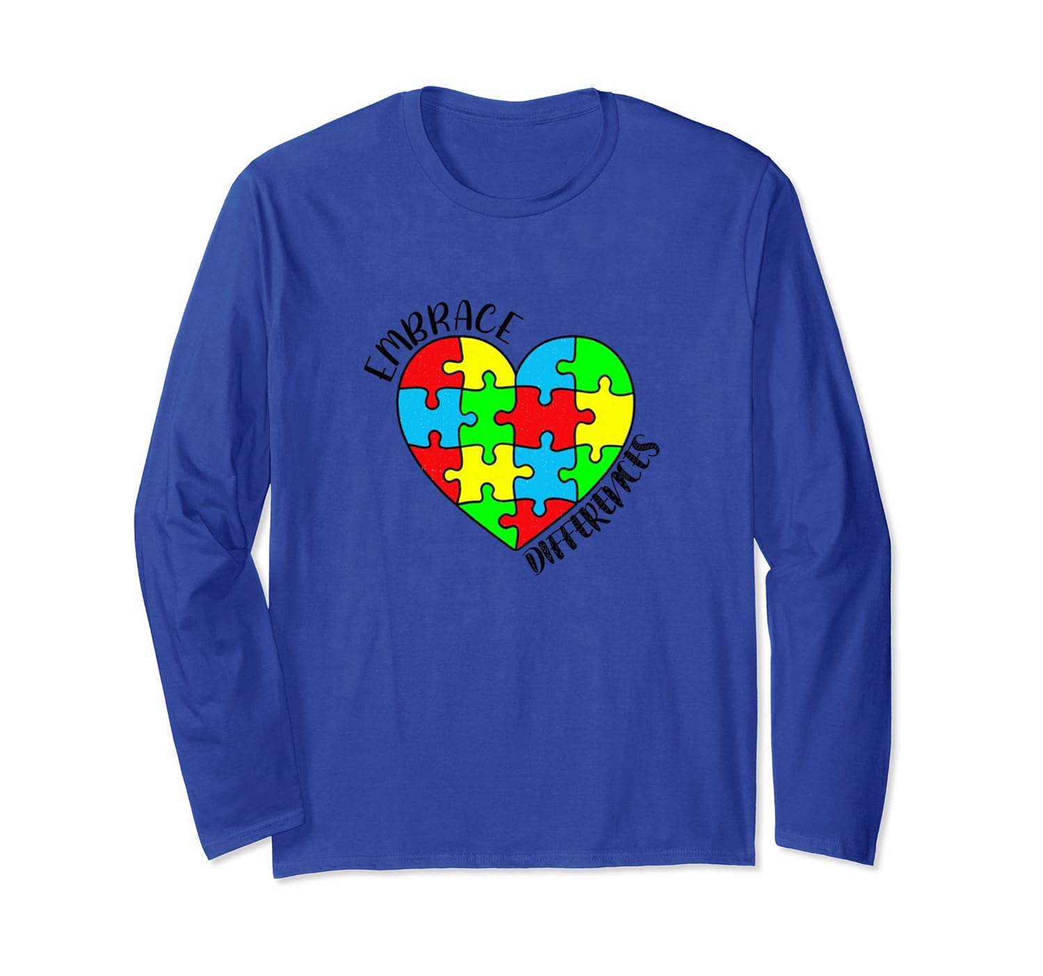 Autism Awareness Shirt Embrace Differences Heart Long Sleeve-anz