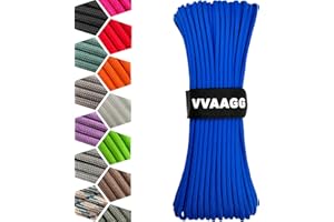 VVAAGG 1000 Blue Paracord Rope, 50ft 12 Strand Parachute Cord for Crafting, DIY Projects, Survival Bracelets, Camping, Tent, Clothsline, Outdoor Hiking, Fishing (Blue, 50FT)