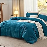 Bedsure Full Comforter Set, Teal Soft Prewashed Bedding for All Seasons, 3 Pieces GentleSoft™ Bed Set, 1 Lightweight Comforter (82"x86") and 2 Pillowcases (20"x26")