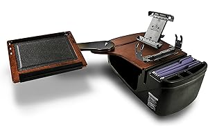 AutoExec AUE18033 AutoExec AUE18033 Reach Desk Back Seat Car Desk Mahogany Finish with Printer Stand and Tablet Mount