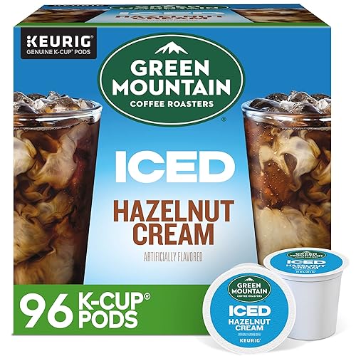 Green Mountain Coffee Roasters ICED Hazelnut Cream, Single Serve Keurig K-Cup Pods, Flavored Iced Coffee, 96 Count
