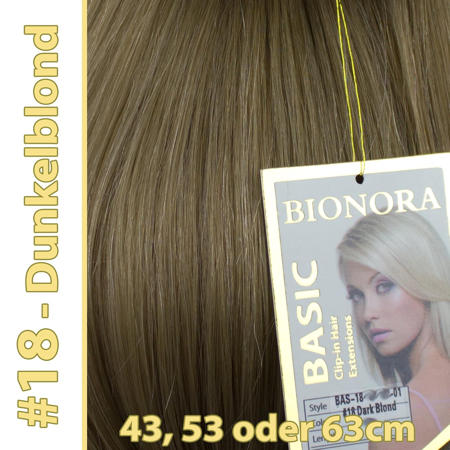Clip in Haar Extensions mit Echthaar 18 Dunkelblond in 40cm Clip in Haar Extensions mit Echthaar 18 Dunkelblond in 40cm 50cm od 60cm BASIC von BIONORA Haarverlängerung Amazon Drogerie & Körperpflege