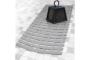 SlipX Solutions Weighted Non Slip Bath Mat for Textured Tub & Shower Surfaces | Patent Pending | Anti Slip Bathtub Safety Without Suction Cups | Doesn’t Float, Works on Tile & Stone 31” x 15”