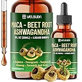 WELBUDA 10in1 Maca Root Liquid Drops with Ashwagandha, Fenugreek, Beet Root and L-Arginine Liquid, Fenugreek and More - Support Energy, and Digestive Health - 1 FL Oz - 60 Day Supply