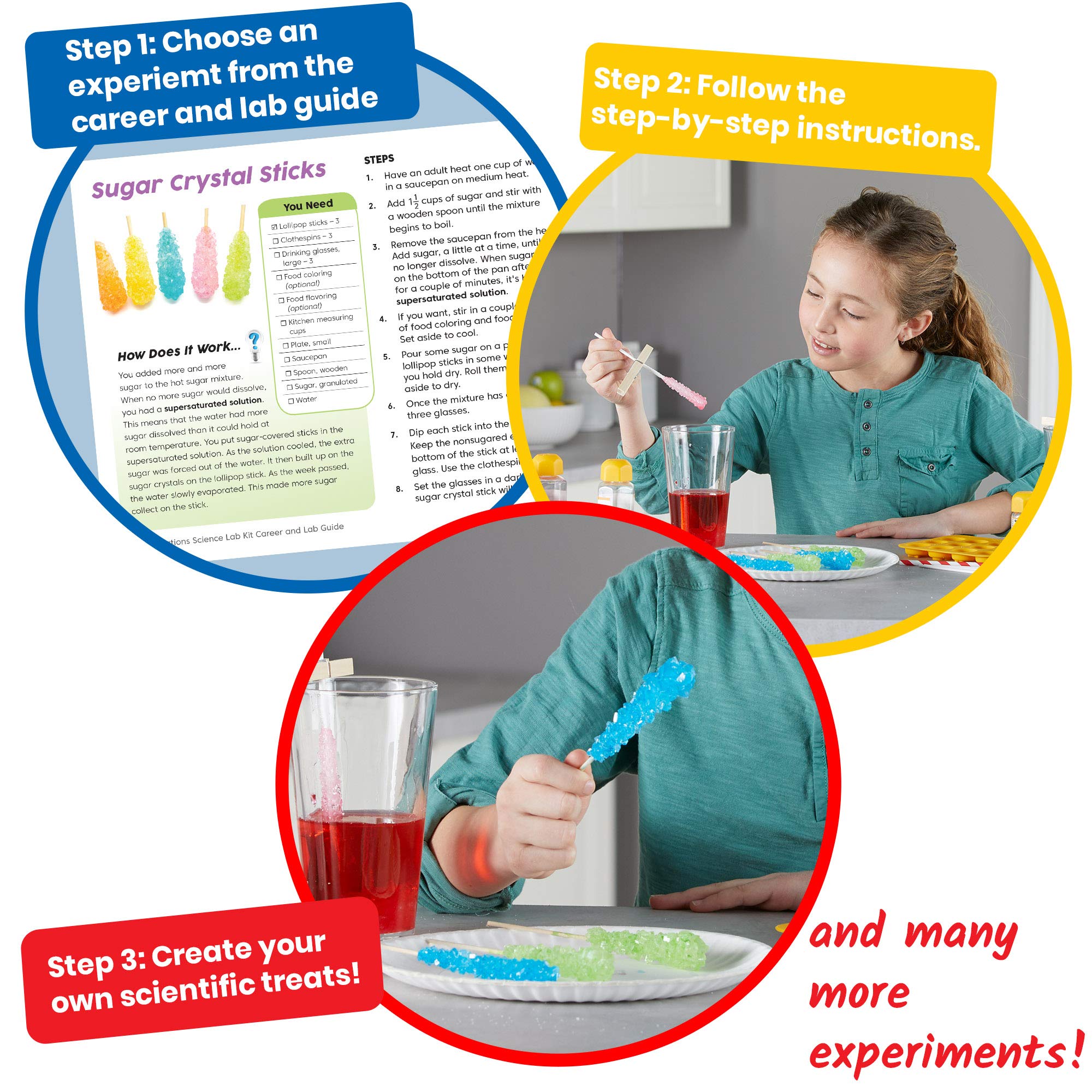 hand2mind Candy Creations Science Lab Kit, Make Lollipops, Gelatin and Candy Molds, Candy Making Kit for Kids, Gummy Bear Maker, Food Science Kit, Homeschool Supplies, 20 Hands-On Activities
