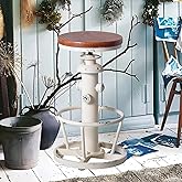 Topower Aged Antique Industrial Round Bottom Adjustable Height Cafe Coffee Retro Vintage Stylish Water Pipe Design Pub Kitche
