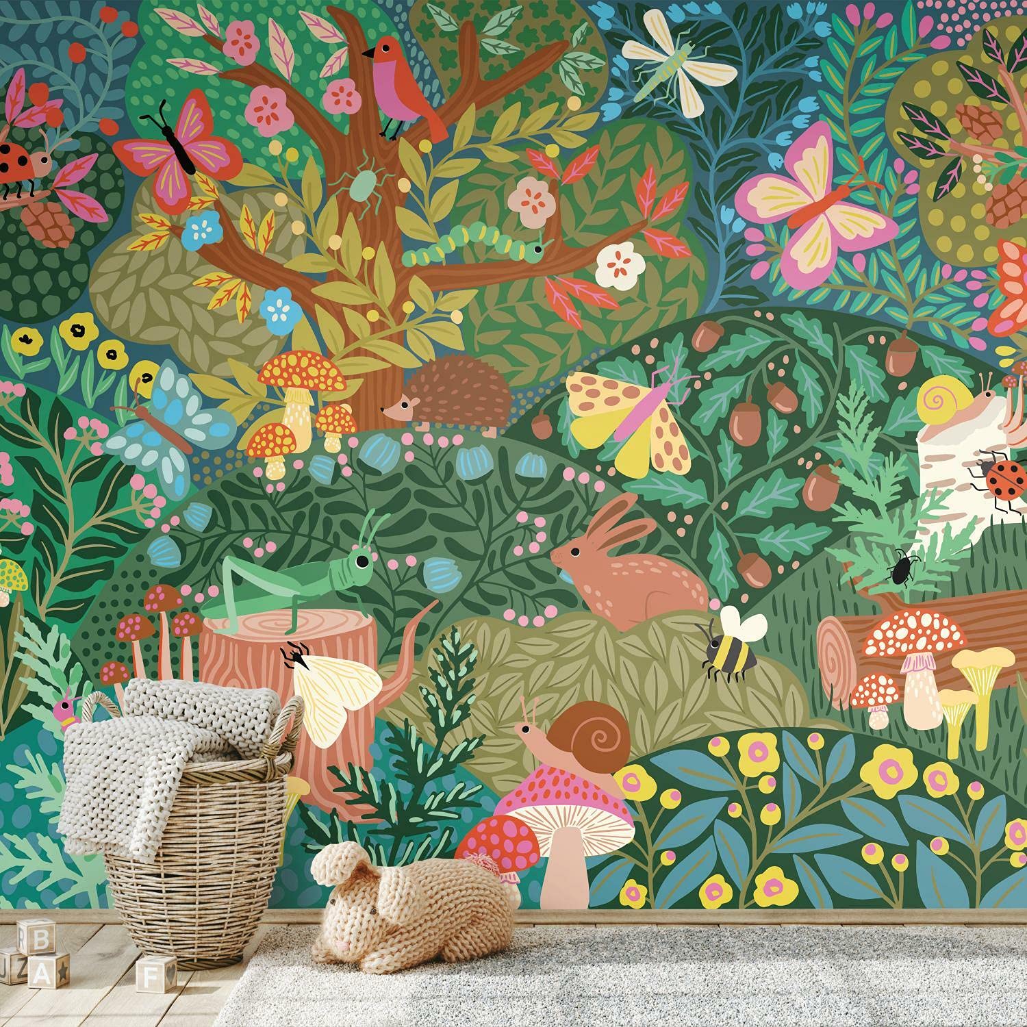 RoomMates RMK12033M Woodland Wonderland Peel and Stick Wall Mural - 10.5 ft. x 6 ft.