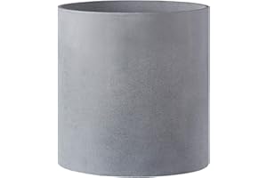 FaithLand Plant Pot 12 inch - Perfectly Fits Mid-Century Modern Plant Stand - Drainage Plug - Gray Planter Pot