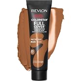 Revlon ColorStay Full Cover Foundation, 405 Almond, 1.0 fl oz | Full-coverage longwear matte foundation. Lightweight, heat &amp; sweat resistant face makeup.