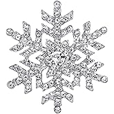 EVER FAITH Women's Holiday Jewelry Austrian Crystal Elegant Stunning Snowflake Flower Brooch for Party