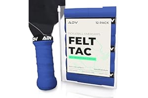 ADV TENNIS ADV Pickleball Overgrip - Soft, Dry Feel or Tacky, Non-Slip Pickleball Grip Tape - Sweat Absorbing Felttac Overgrip - Razor-Thin MaxTac Pickleball Paddle Grip Tape