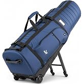 Dragon Tiger Golf Travel Bag for Airlines with 4 Wheels and Support Legs | Moves easier through travel stops, helps keep the bag upright, shoe pocket keeps gear clean, folds down for storage