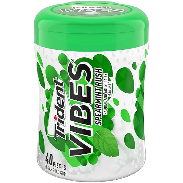 TRIDENT VIBES SUGAR FREE GUM, SPEARMINT RUSH FLAVOR, 1 GO-CUP (40 PIECES TOTAL)