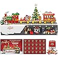 Advent Calendar 2024 Christmas Train Building Blocks Set, 24 Boxes-1529 Pieces Christmas Train with Lights Display Building Kits for Adults and Kids Countdown to Christmas Thanksgiving Gifts