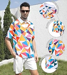 uideazone Mens Golf Shirt 3D Print Tennis Athletic