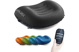 TREKOLOGY Ultralight Inflatable Camping Travel Pillow - ALUFT 2.0 Compressible, Compact, Comfortable, Ergonomic Inflating Pillows for Neck & Lumbar Support While Camp, Hiking, Backpacking