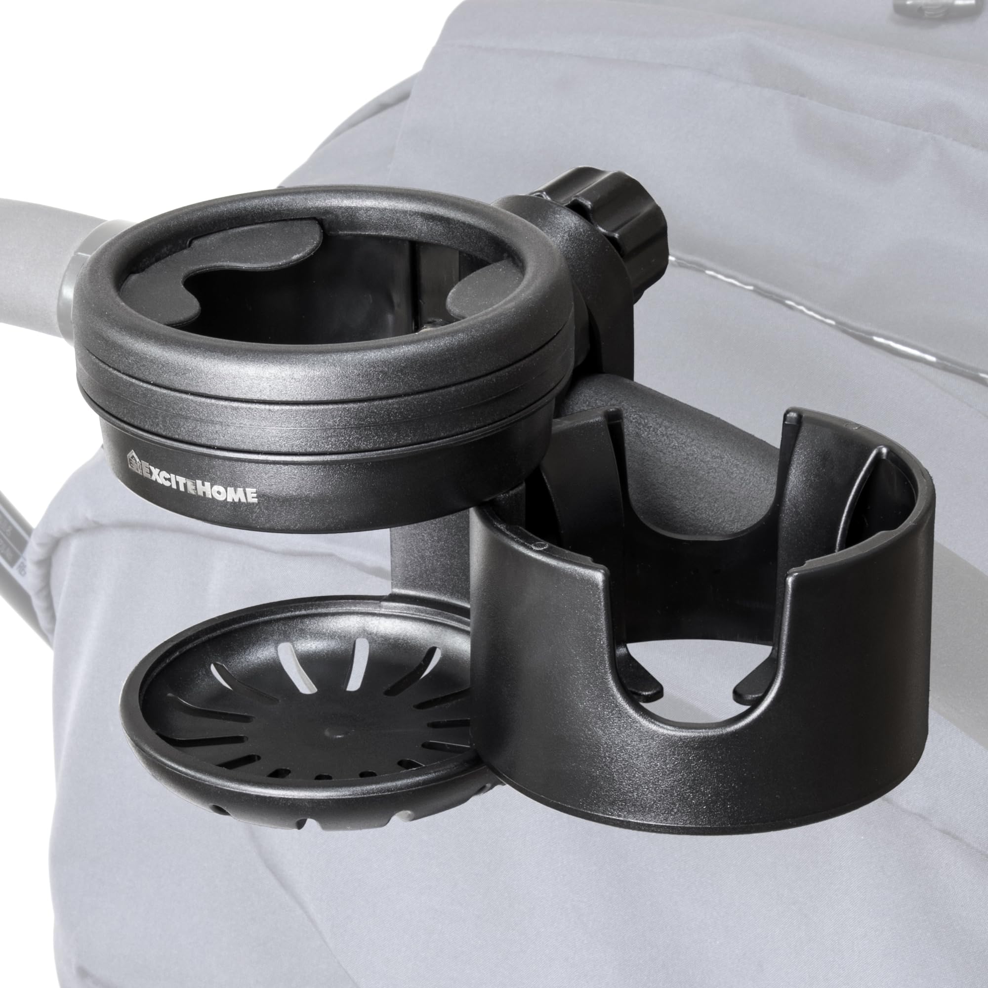 【現役保育士監修】EXCITEHOME ベビーカー ドリンクホルダー(2個) 哺乳瓶 取手付きボトル 水筒 ツイン ボトルホルダー 360度回転 角度調整可能 取付簡単 収納 おでかけ 快適 お散歩 便利 2-IN-1商品画像