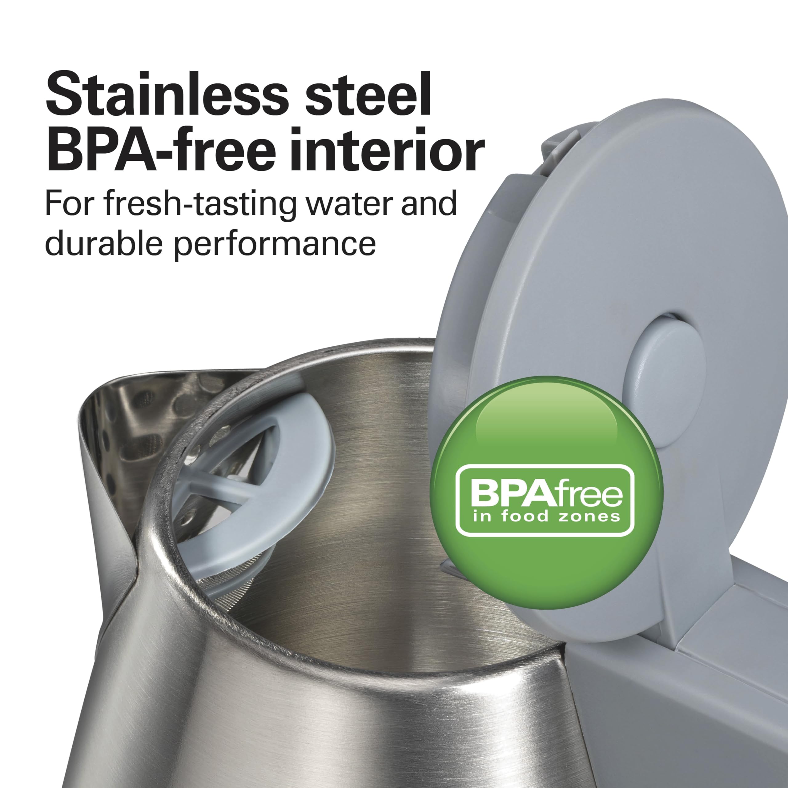 Hamilton Beach 1 Liter Electric Kettle, Water Boiler & Heater, Fast 1500 Watts, BPA Free Interior, Cordless Serving, Auto-Shutoff and Boil-Dry Protection, Cord Wrap, Stainless Steel (41065) - Image 7