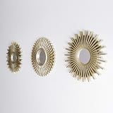 BONNYCO 3 Pack Round Gold Wall Mirrors - Home Decor for Living Room view 3