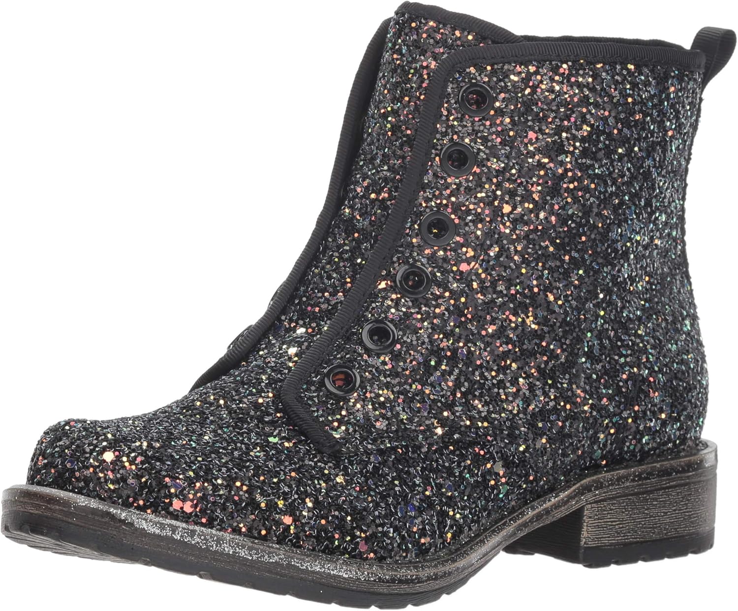 Dolce Vita Girls' Landis Combat Boot, Black Glitter, 3 M