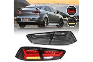 VLAND Full LED Tail Lights Assembly for [Mitsubishi Lancer EVO X Sedan 2008-2018 (NOT for Sportbacks) ] Rear Lamps with Seque