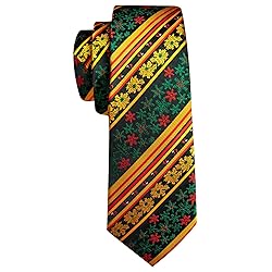 Barry.Wang Christmas Tie for Men with Tie Clip Xmas