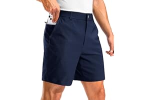 Pudolla Men's Golf Dress Shorts 7"/9" Stretch Casual Work Hybrid Shorts for Men with 3 Pockets Quick Dry Breathable