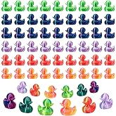 GGSTDDUP 150Pcs 3D Printed Mini Ducks Figurines, Shiny Gradient Tiny Ducks | Miniature Ducking Ornaments for Miniature Garden Dollhouse Cake Potted Aquarium