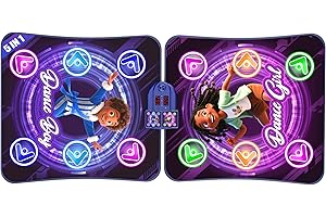TOOLION 2-Player Electronic LED Light Dance Mat, Music Dance Toy with 5 Modes, Develops Hand-Eye Coordination, Challenge Game for Single or Double Players, Christmas Dance Mat Toy for Boys & Girls Ages 3-12