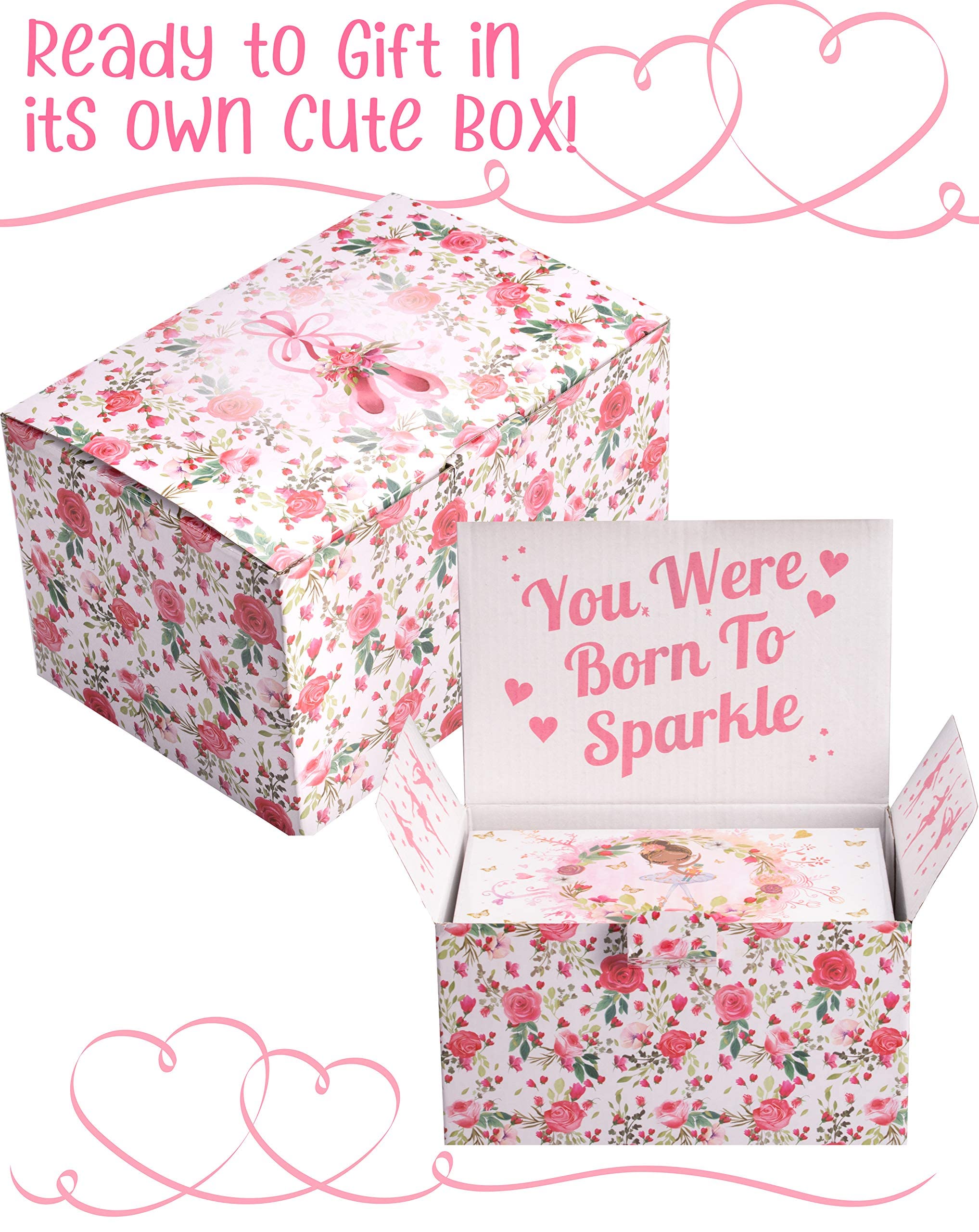 The Memory Building Company Ballerina Musical Jewelry Box, Classic Melody, Storage Organizer Kids Ages 6-12, Wood Construction w/ 2 Compartments