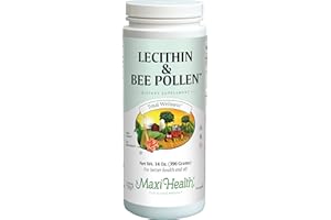 Maxi Health Lecithin & Bee Pollen - Brain, Energy and Digestion Support - 14 Oz Powder - Kosher
