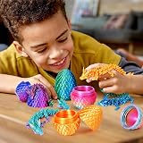 YILCER 4Pcs Dragon Eggs Inside Dragon 3D Printed Easter Gift Set Multicolor view 2