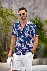 COOFANDY Mens Hawaiian Shirt Short Sleeve Floral