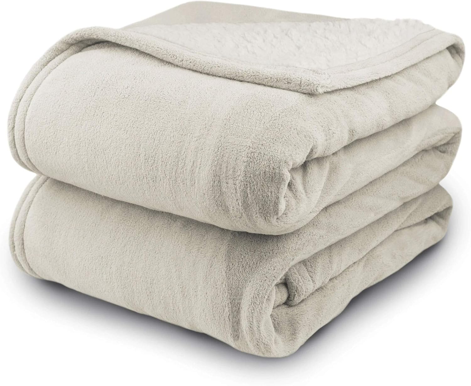 Biddeford 2061-9032138-780 MicroPlush Sherpa Electric Heated Blanket Full Linen