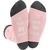 Kiopdse 80th Birthday Gifts for Women,Mom Sister Best Friend Wife Girlfriend Grandma Birthday Gifts for Her,Novelty Socks