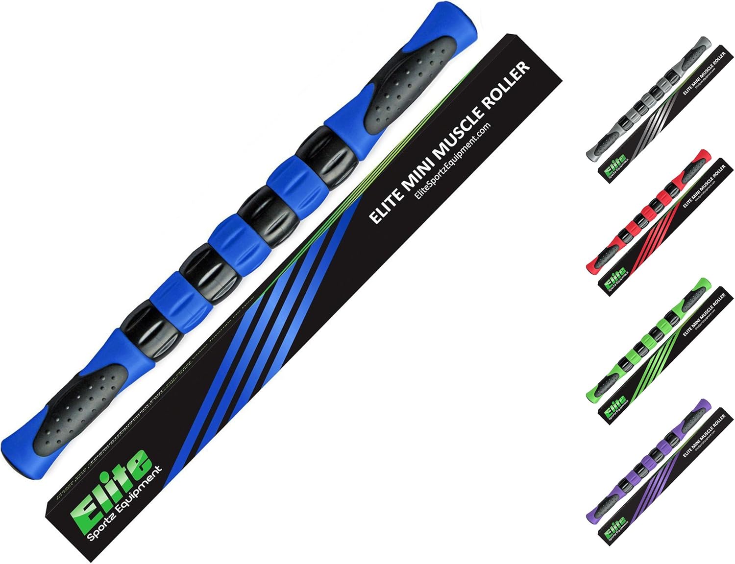 Elite Massage Roller Stick Targets Sore, Tight Leg Muscles to Prevent Cramps and Release Tension. It's Sturdy, Lightweight, Smooth Rolling and Thankfully This Lifesaver has Comfortable Handles.Blue: Sports & Outdoors