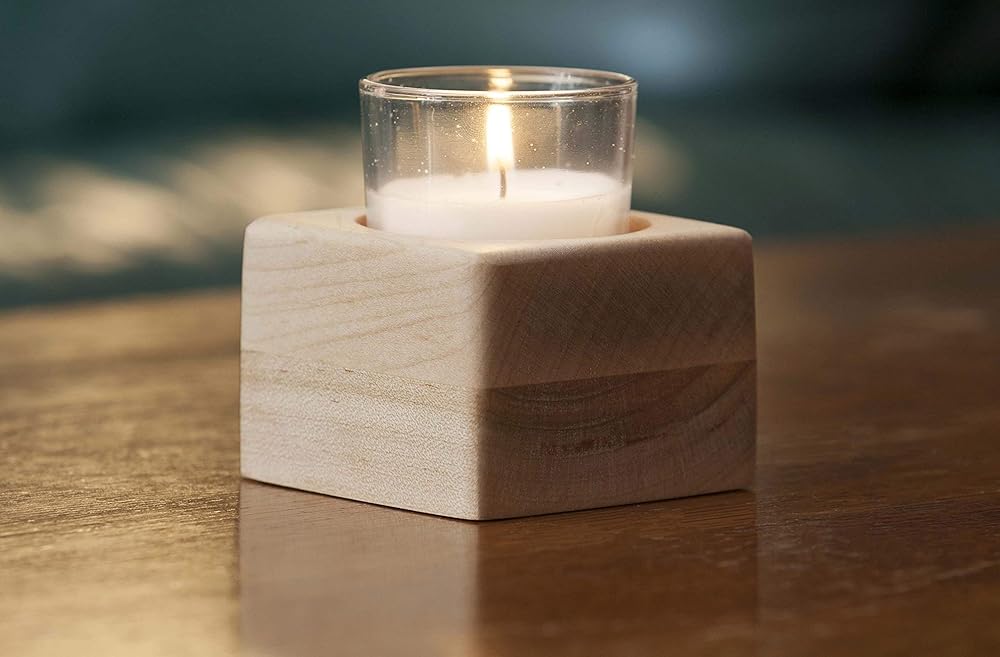 Wooden Votive Candle Holder Handmade
