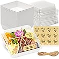 50 Pack Small Charcuterie Boxes - Disposable Food Containers With Clear Lids For Parties & Events