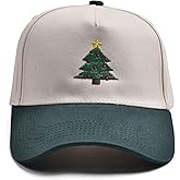 Christmas Hat- 3D Embroidered Adjustable Cotton Christmas Tree Baseball Caps for Men Women