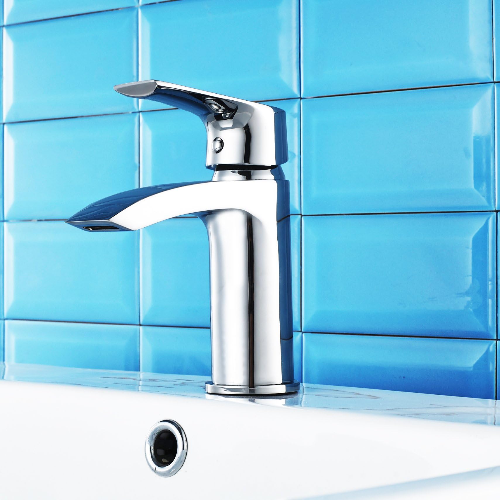 Damoyar Chrome Finish Bathroom Basin Waterfall Mixer Tap Brass Fitting, Basin taps Single Handle Monobloc Tap, Monobloc Bathroom Sink Faucet B040