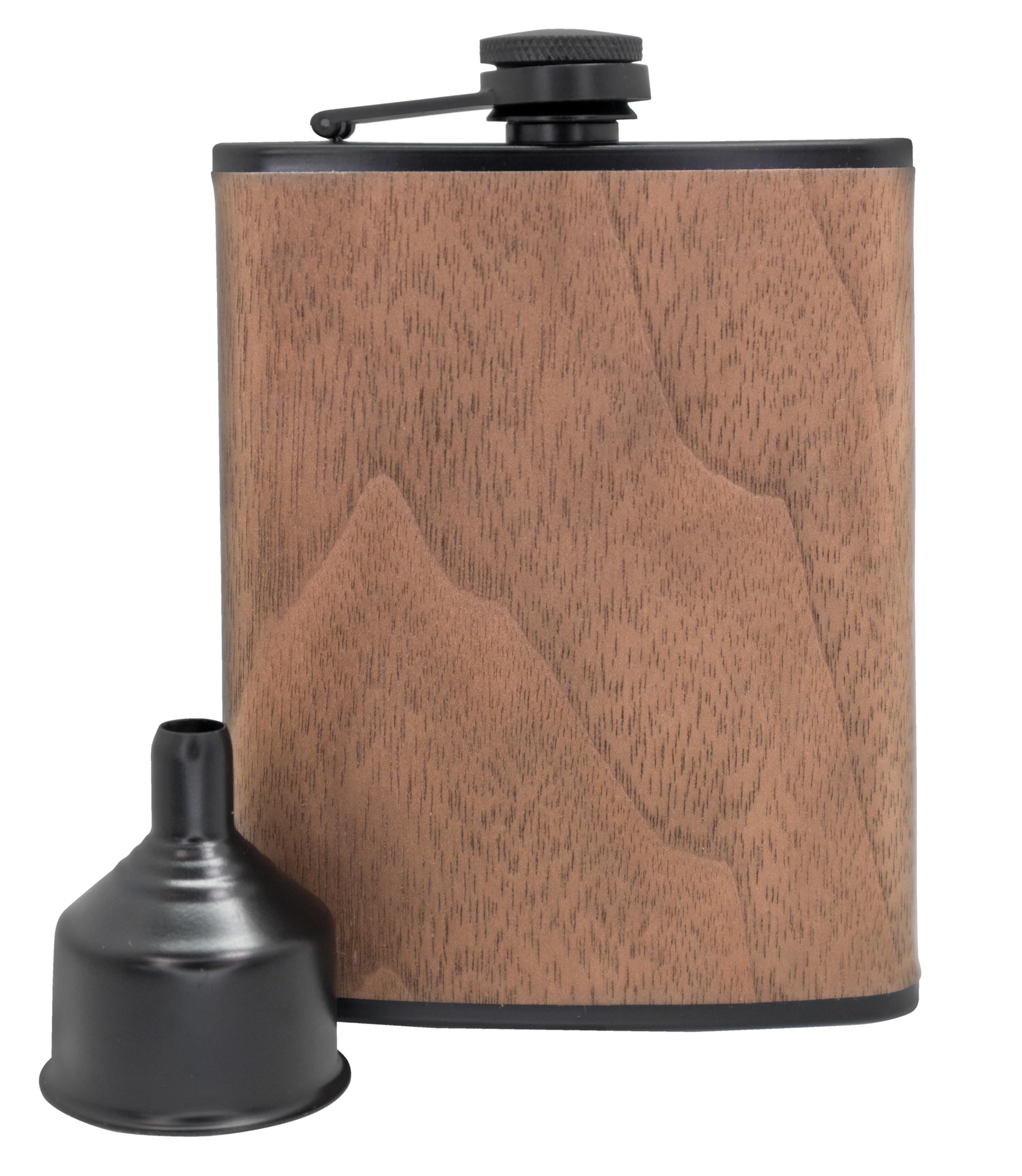 VB VIN BOUQUET FIA 1277 8oz Stainless Steel Hip Flask Wood Design