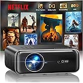 [Built-in Official Apps/4K Support] Smart Outdoor Projector with WiFi and Bluetooth, 800ANSI Movie Projector, DoIby Audio with Dual Speaker, Auto Focus w/ YouTube&PrimeVideo Proyector, Upgrad P62 Pro