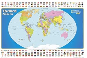 National Geographic World for Kids Wall Map - Laminated (Poster Size: 36 X 24 In)